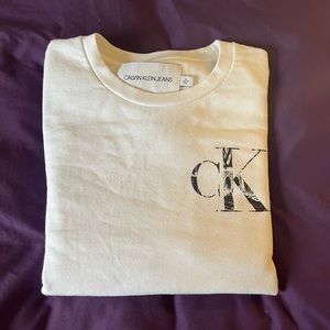 Calvin Klein Jeans Medium White Logo Sweatshirt